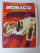 A contemporary Pop Art style Grand Prix advertising print 'Monaco 1930', 42 x 29.
