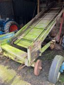 Vintage hay elevator with Lister single-cylinder engine