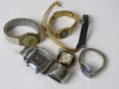 A quantity of vintage watches including Timex and Sekonda. Seven items.