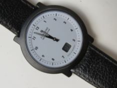A Junghans Mega Solar Ceramic 018/1810 wristwatch having digital seconds aperture on grey dial with