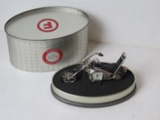 A Fossil 'collector's time piece' motorbike themed limited edition miniature clock in original box
