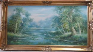 A large contemporary oil on canvas of a