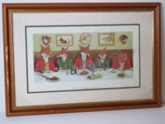 Print; Mr Fox's Hunt Breakfast on Xmas D