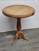 A pine wine table 45cm dia.