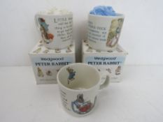 Three Wedgwood Peter Rabbit tea cups,