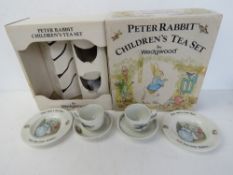 Peter Rabbit children's tea set by Wedgwood comprising two plates,