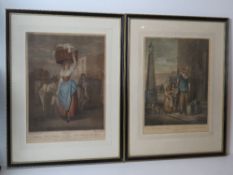 Cries of London steel engravings painted by F Wheatley R.A.