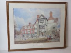 Print; 'The Reader's House Ludlow' by H B Zeigler, framed and glazed, sight size 50 x 37cm,