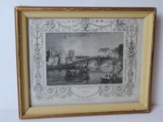 A steel engraving of Henley published by Tombleson & Co Germany in cream and gold painted frame,