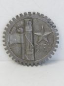 A WWII Fascist Italian Military Vehicle ID Plaque, measures Approx. 12.5cm across.