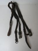 WWII German leather Y-straps.