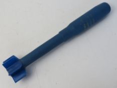 An inert Argentine 40mm FMK4 rifle grenade, stencilling to the side, body unscrews from the tail.