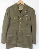 A WWII US Airforce tunic, dated 1941, size 38R, bearing label for Jersey Coat Co.