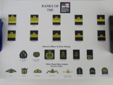 Three posters of the Ranks of Services.