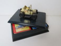 A tabletop display box having vintage mo