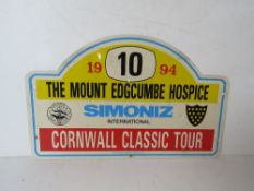 A 1994 Cornwall Classic Tour bumper sign