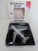A BOAC die cast scale model Boeing 747-1