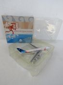 A die cast scale model Boeing 747-200 in