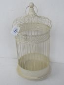 Contemporary decorative cream painted metal “birdcage” 42cm high