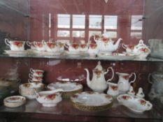 A large collection of Royal Albert Old Country Roses Tea, Coffee and Dinner wares,