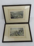 A pair of coloured steel engravings being Duck Shooting and Grouse Shooting in matching Hogarth