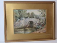 Watercolour; a study of 'One of the lochs at Marple September 2nd 1911,