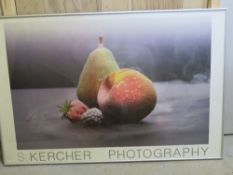 S Kercher Photography; Still life of frozen fruit, framed and glazed overall size 93 x 62cm.