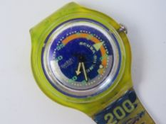 A Swatch 'SCUBA Diving' wrist watch, a/f.