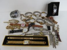 A quantity of assorted wrist watches inc Lorus, Carvel, Montine, etc.