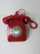 A contemporary vintage rotary style push button telephone.