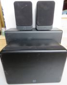A set of speakers inc sub-woofer by Q-Acoustics.