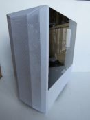 A computer case having glazed side panels.