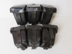 Two WWI German G98 ammo pouches, one dated 1916 Erfurt, the other dated 1916 as well.