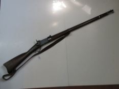 An obsolete calibre antique Swiss M1867 10.4mm/ .41 rimfire Peabody rifle, with bore and sling.
