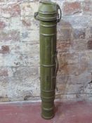 A Russian 82mm B-10 Recoilless Rifle Tube, with stencilling and carry strap.