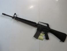 A deactivated US Military Colt Manufacture M16A1 5.56mm NATO assault rifle. Latest EU Spec.