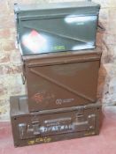 A British Army 81mm mortar transit box, some stencilling visible.