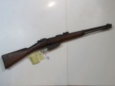 A deactivated Carcano M91 6.5mm rifle. Latest EU spec, with moving bolt, safety, and trigger.