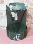 An Aircraft DC MK7 N7 MOD 1 Depth Charge tail, with the N.S.N plate still in tact.