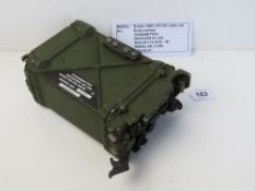 A British Military RT-351 radio, with the serial no. D059, bears identification plate to the side.