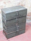 Four Bren magazine boxes, each to hold up to 12 magazines.