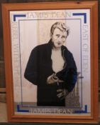 A pine framed James Dean mirror approx 68.5 x 53.5cm overall.