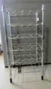 A chrome free standing IKEA OMAR wine rack approx. 46 x 35 x 92.