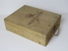 A Montelvini wooden wine box.