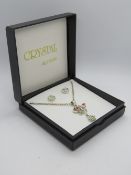 An Australian crystal suite of butterfly jewellery comprising pendant and stud earrings,