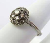A vintage diamond and platinum cluster ring,