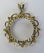 A 9ct gold full sovereign pendant mount, hallmarked 375, 4.6g.