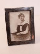 A hallmarked silver picture frame of plane rectangular form, HM for Chester, 12.5 x 16.5cm,.