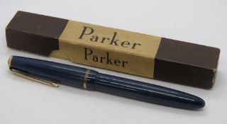 A Parker Victory fountain pen with 14ct