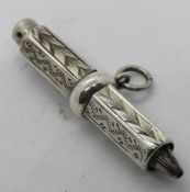 A sterling silver watch fob pencil.